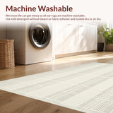 Ultra Soft Area Rug, Non Slip, Stain Resistant, Washable Area Rugs for Living Room, Bedroom, Sleek Clean-Cut Round Style(Beige)