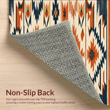 Ultra Soft Area Rug, Non Slip, Stain Resistant, Washable Area Rugs for Living Room, Bedroom, Southwest Boho Area Rug Tribal Geometric Carpet(Orange)