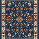 Colorful Distressed Trellis Design(Blue)