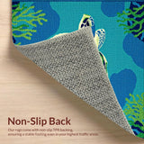 Ultra Soft Area Rug, Non Slip, Stain Resistant, Washable Area Rugs for Living Room, Bedroom, Whimsical Beachy Animal Design(Blue)
