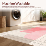 Ultra Soft Area Rug, Non Slip, Stain Resistant, Washable Area Rugs for Living Room, Bedroom, Graceful Contemporary Patterned Flow(Pink)