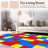 Bright Primary Color Interlocking Design(Red)