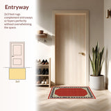 Ultra Soft Area Rug, Non Slip, Stain Resistant, Washable Area Rugs for Living Room, Bedroom, Luxurious Classic Trellis Design(Red)