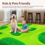 Ultra Soft Area Rug, Non Slip, Stain Resistant, Washable Area Rugs for Living Room, Bedroom, Playful Pet-Friendly Nursery Rug in Warm Colors(Green)
