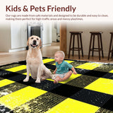 Ultra Soft Area Rug, Non Slip, Stain Resistant, Washable Area Rugs for Living Room, Bedroom, Cozy Monochrome Country Aesthetic(Yellow)