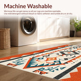 Ultra Soft Area Rug, Non Slip, Stain Resistant, Washable Area Rugs for Living Room, Bedroom, Neutral Tufted Bath Rug for Minimalist Decor(Orange)
