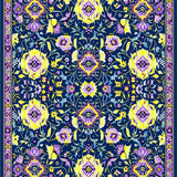 Dynamic Color Splash Floral Art(Blue)