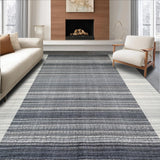 Ultra Soft Area Rug, Non Slip, Stain Resistant, Washable Area Rugs for Living Room, Bedroom, Monochrome Motion: Striped Woven Floor Rug, Entryway Style(Gray)