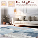 Ultra Soft Area Rug, Non Slip, Stain Resistant, Washable Area Rugs for Living Room, Bedroom, Abstract Animal Inspired Quick Dry Microfiber(Blue)