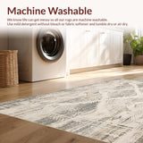 Ultra Soft Area Rug, Non Slip, Stain Resistant, Washable Area Rugs for Living Room, Bedroom, Boho Chic Area Non Slip Distressed Look Beige(Gray)