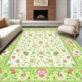 Ultra Soft Area Rug, Non Slip, Stain Resistant, Washable Area Rugs for Living Room, Bedroom, Classic Low-Pile Trellis Design(White)