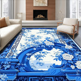Charming White and Blue Tiled Design(Blue)