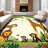 Ultra Soft Area Rug, Non Slip, Stain Resistant, Washable Area Rugs for Living Room, Bedroom, Enchanting Woodland Beige with Lively Animal(Beige)