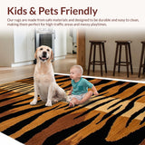 Ultra Soft Area Rug, Non Slip, Stain Resistant, Washable Area Rugs for Living Room, Bedroom, Chic Animal Print Elegance(Brown)