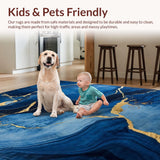 Ultra Soft Area Rug, Non Slip, Stain Resistant, Washable Area Rugs for Living Room, Bedroom, Serene Blue Tones with Texture(Blue)