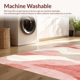 Ultra Soft Area Rug, Non Slip, Stain Resistant, Washable Area Rugs for Living Room, Bedroom, Sophisticated Light Tones with Depth(Pink)