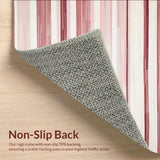 Ultra Soft Area Rug, Non Slip, Stain Resistant, Washable Area Rugs for Living Room, Bedroom, Boho Striped(Pink)