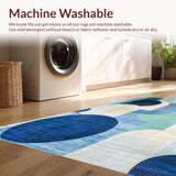 Ultra Soft Area Rug, Non Slip, Stain Resistant, Washable Area Rugs for Living Room, Bedroom, Trendy Soft Sculptural Design(Blue)