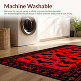 Ultra Soft Area Rug, Non Slip, Stain Resistant, Washable Area Rugs for Living Room, Bedroom, Red and Black Halloween Aesthetic(Red)