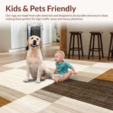 Modern Beige Area Geometric Patchwork Design Stylish Home Decor B(Beige)