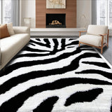 Ultra Soft Area Rug, Non Slip, Stain Resistant, Washable Area Rugs for Living Room, Bedroom, Modern Rustic Safari Aesthetic Non-Slip Floorcover(Black)