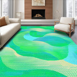 Ultra Soft Area Rug, Non Slip, Stain Resistant, Washable Area Rugs for Living Room, Bedroom, Whimsical Ogee Modern Print(Green)