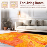 Ultra Soft Area Rug, Non Slip, Stain Resistant, Washable Area Rugs for Living Room, Bedroom, Whimsical Shaggy Orange Yellow Fusion(Yellow)