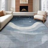 Ultra Soft Area Rug, Non Slip, Stain Resistant, Washable Area Rugs for Living Room, Bedroom, Rustic Grey Star Motif(Blue)