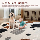 Ultra Soft Area Rug, Non Slip, Stain Resistant, Washable Area Rugs for Living Room, Bedroom, Contemporary Rustic Chic Theme(Brown)