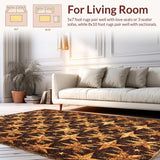 Ultra Soft Area Rug, Non Slip, Stain Resistant, Washable Area Rugs for Living Room, Bedroom, Western Texas Star Kitchen Rustic Area Carpet(Brown)
