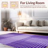 Ultra Soft Area Rug, Non Slip, Stain Resistant, Washable Area Rugs for Living Room, Bedroom, Unique Textured Wavy Patterned Print(Purple)