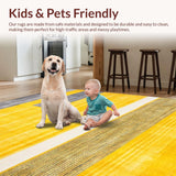 Ultra Soft Area Rug, Non Slip, Stain Resistant, Washable Area Rugs for Living Room, Bedroom, Modern Abstract Tiled Arrangement(Yellow)