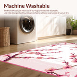 Ultra Soft Area Rug, Non Slip, Stain Resistant, Washable Area Rugs for Living Room, Bedroom, Soft Pastel Cherry Blossom Elegance(Pink)