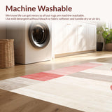 Ultra Soft Area Rug, Non Slip, Stain Resistant, Washable Area Rugs for Living Room, Bedroom, Vibrant Dual-Tone Artistic Arrangement(Red)