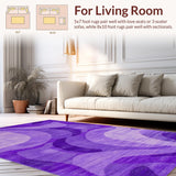 Ultra Soft Area Rug, Non Slip, Stain Resistant, Washable Area Rugs for Living Room, Bedroom, Playful Lavender Abstract Wave(Purple)