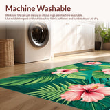 Ultra Soft Area Rug, Non Slip, Stain Resistant, Washable Area Rugs for Living Room, Bedroom, Bright Multicolor Floral Composition(Green)