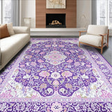 Ultra Soft Area Rug, Non Slip, Stain Resistant, Washable Area Rugs for Living Room, Bedroom, Artistic Lavender Bloom Composition(Purple)