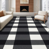 Ultra Soft Area Rug, Non Slip, Stain Resistant, Washable Area Rugs for Living Room, Bedroom, Artful Striped Decorative Essence(Black)