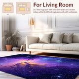 Ultra Soft Area Rug, Non Slip, Stain Resistant, Washable Area Rugs for Living Room, Bedroom, Dynamic Colorful Astral Elements(Purple)