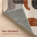 Ultra Soft Area Rug, Non Slip, Stain Resistant, Washable Area Rugs for Living Room, Bedroom, Chic Abstract Earthy Hues(Beige)
