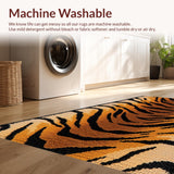 Ultra Soft Area Rug, Non Slip, Stain Resistant, Washable Area Rugs for Living Room, Bedroom, Realistic Tiger Print Living Room Statement Rug(Orange)