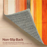 Ultra Soft Area Rug, Non Slip, Stain Resistant, Washable Area Rugs for Living Room, Bedroom, Lively Contemporary Patterned Delight(Orange)