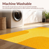 Ultra Soft Area Rug, Non Slip, Stain Resistant, Washable Area Rugs for Living Room, Bedroom, Contemporary Yellow Home Office Plush Accent Rug(Yellow)
