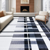 Ultra Soft Area Rug, Non Slip, Stain Resistant, Washable Area Rugs for Living Room, Bedroom, Stylish Black and White Geometric Striped Area Rug(Gray)