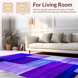 Ultra Soft Area Rug, Non Slip, Stain Resistant, Washable Area Rugs for Living Room, Bedroom, Modern Geometric Trellis Aesthetic(Purple)