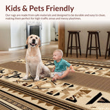 Ultra Soft Area Rug, Non Slip, Stain Resistant, Washable Area Rugs for Living Room, Bedroom, Rustic Brown Cream Man Cave Fishing Rug(Beige)