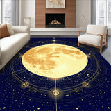 Ultra Soft Area Rug, Non Slip, Stain Resistant, Washable Area Rugs for Living Room, Bedroom, Astrology Sun and Moon Living Room Rug(Gold)