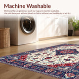 Ultra Soft Area Rug, Non Slip, Stain Resistant, Washable Area Rugs for Living Room, Bedroom, Lively Abstract Floral Arrangement(White)