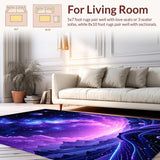 Ultra Soft Area Rug, Non Slip, Stain Resistant, Washable Area Rugs for Living Room, Bedroom, Dynamic Astral Color Burst Layout(Purple)