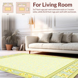 Ultra Soft Area Rug, Non Slip, Stain Resistant, Washable Area Rugs for Living Room, Bedroom, Fresh Meadow Indoor(Yellow)